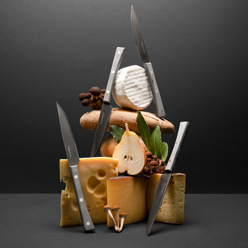 Set of 4 Narrow Steak Serrated Knives 5" with Paperstone Handle